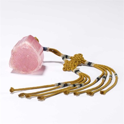 Lot 188 - Chinese Pink Tourmaline Seal 19th Century The...