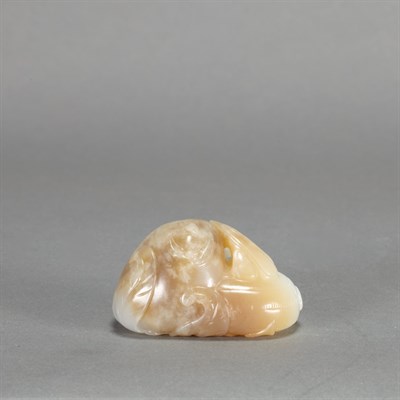 Lot 387 - Chinese White Jade Water Chestnut Group 19th...
