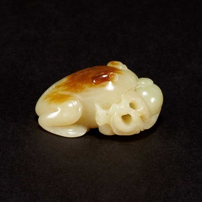 Lot 389 - Chinese Celadon Jade Toad 19th Century Carved...