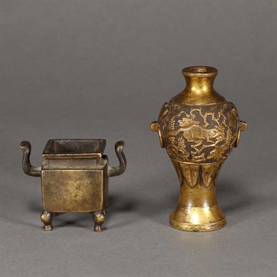 Lot 137 - Chinese Bronze Censer 18th Century Of squared...