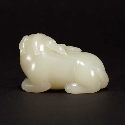 Lot 197 - Chinese Pale Celadon Jade Qilin 18th/19th...