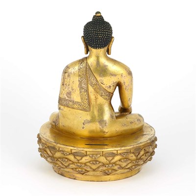 Lot 37 - Mongolian Gilt-Bronze Figure of Buddha...