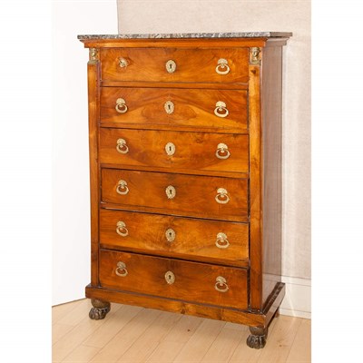 Lot 327 - Empire Gilt-Metal Mounted Mahogany Tall Chest...