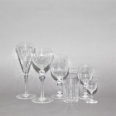 Lot 379 - Cut Glass Stemware Service 20th Century...