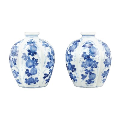 Lot 168 - Pair of Chinese Blue and White Glazed...