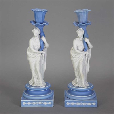Lot 279 - Pair of Wedgwood Blue and White Jasperware...