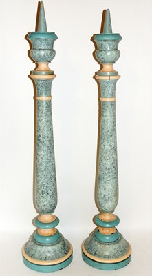 Lot 651 - Pair of Faux Painted and Parcel Gilt Altar...