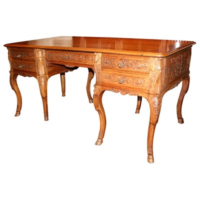 Lot 525 - Regence Style Walnut Bureau Plat 19th Century...
