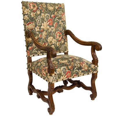 Lot 265 - Continental Baroque Style Walnut Armchair The...