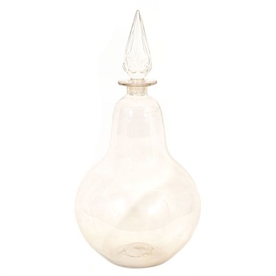 Lot 363 - Colorless Cut Glass Apothecary Jar Of pear...