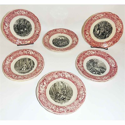 Lot 645 - Set of Eleven Gien Transfer Decorated Plates...