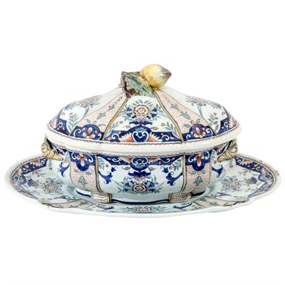 Lot 643 - French Faience Covered Tureen and Underplate...
