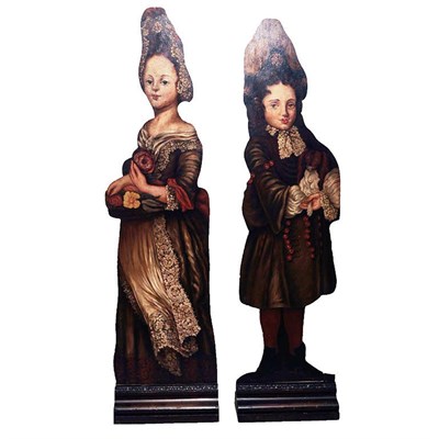 Lot 653 - Pair of Baroque Style Painted Dummy Boards...