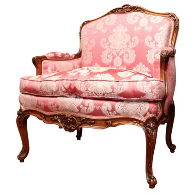 Lot 367 - Louis XV Style Walnut Bergere 19th Century The...