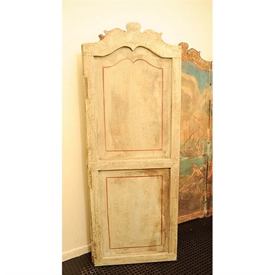 Lot 507 - French Neoclassical Painted Canvas Four-Panel...