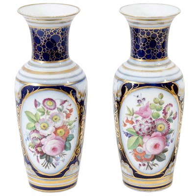 Lot 157 - Pair of French Cobalt and Gilt Decorated...