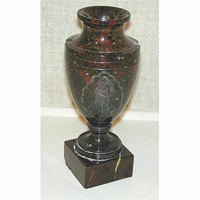 Lot 258 - Pair of Cornish Marble Candlesticks Height 10...
