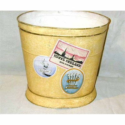 Lot 464 - Two Trompe L'Oeil Decorated Tole Waste Bins...