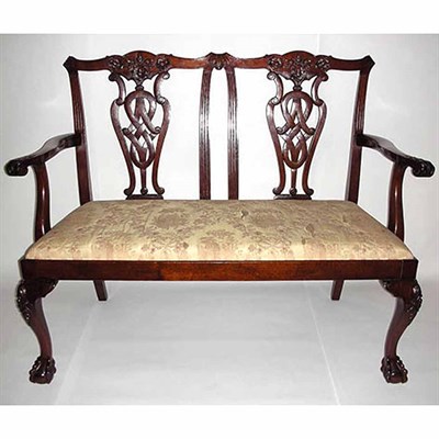 Lot 615 - Irish Geroge II Style Mahogany Double Chair...