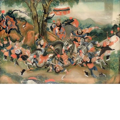 Lot 583 - Chinese Export Reverse Painting on Glass Late...