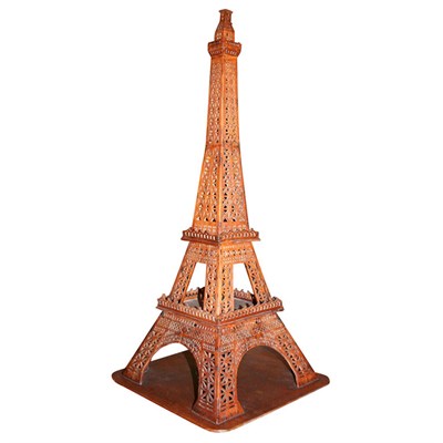 Lot 288 - Carved Fruitwood Model of the Eiffel Tower...