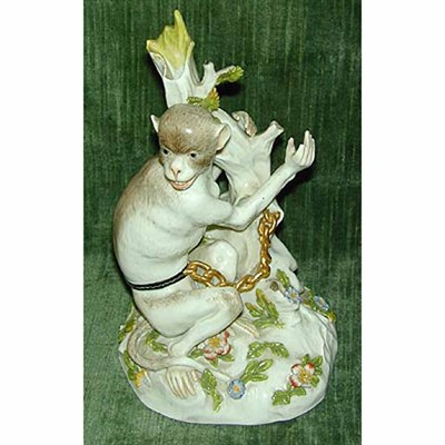 Lot 513 - Samson Porcelain Figure of a Chained Monkey...