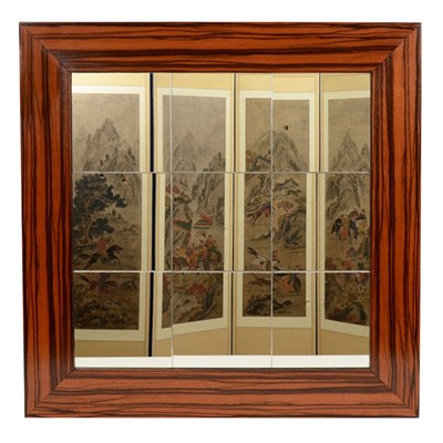 Lot 280 - Art Deco Style Macassar Mirror With a divided...