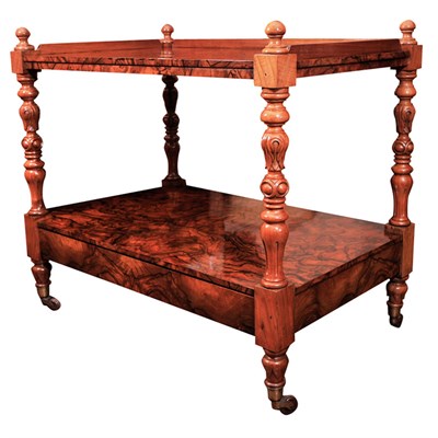 Lot 287 - English Burl-Walnut Two-Tier Side Table 19th...