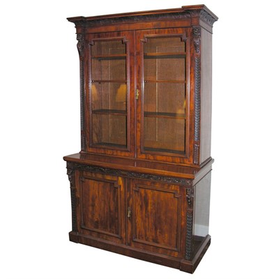 Lot 227 - English Renaissance Revival Mahogany Bookcase...