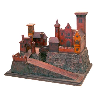 Lot 616 - English Painted Model of a Gothic Style Castle...