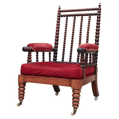 Lot 493 - English Bobbin Turned Rosewood Armchair 19th...