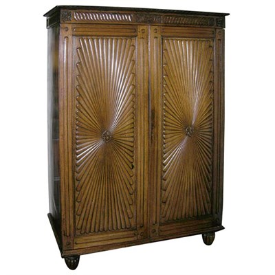 Lot 655 - Colonial Padouk Armoire 19th Century With a...