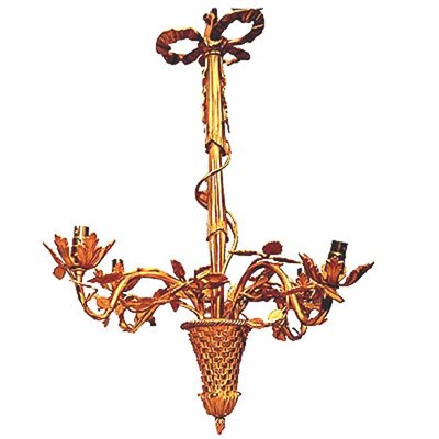Lot 366 - French Gilt-Metal Four-Light Chandelier In the...