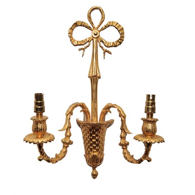 Lot 85 - French Gilt-Metal Two-Light Sconce Height 12...