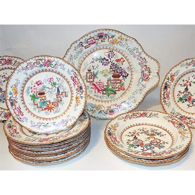 Lot 3 - Staffordshire Porcelain Partial Dinner Service...