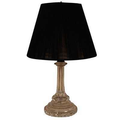 Lot 382 - Colorless Cut Glass Lamp Probably Irish, 19th...