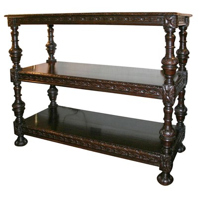 Lot 44 - Jacobean Revival Oak Three-Tier Etagere 19th...