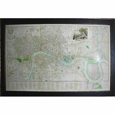 Lot 339 - Framed Map of London After an 1801 map. Height...