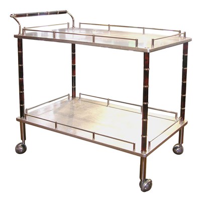 Lot 82 - Chrome, Bakelite and Silvered Metal Trolley...