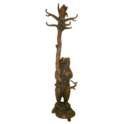 Lot 19 - Black Forest Carved Walnut Hall Tree Late 19th...
