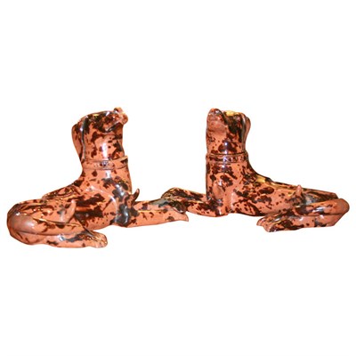 Lot 677 - Two Redware Inkstands Each in the form of a...