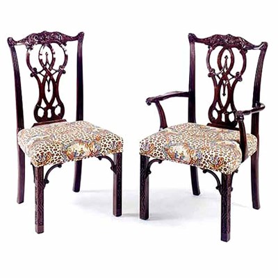 Lot 524 - Set of Ten George III Style Mahogany Dining...