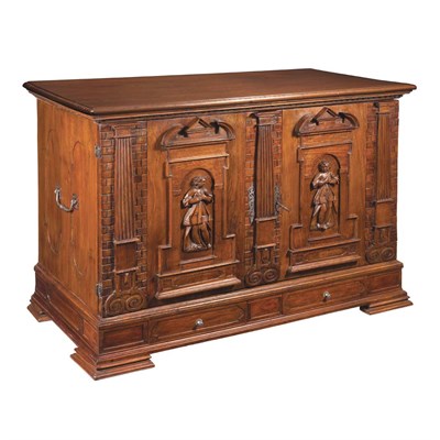 Lot 647 - Continental Baroque Walnut Collector's Cabinet...