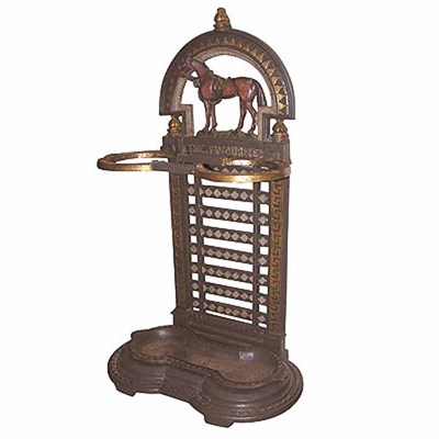 Lot 8 - Victorian Painted and Parcel Gilt Cast Iron...