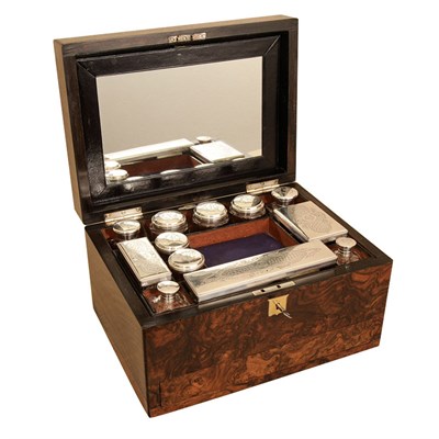 Lot 334 - English Walnut Dressing Box Late 19th century...