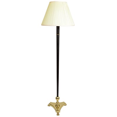Lot 177 - French Leather Bound Brass Floor Lamp Height...