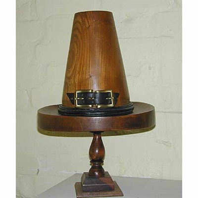 Lot 110 - Two French Fruitwood Hat Forms Height of...