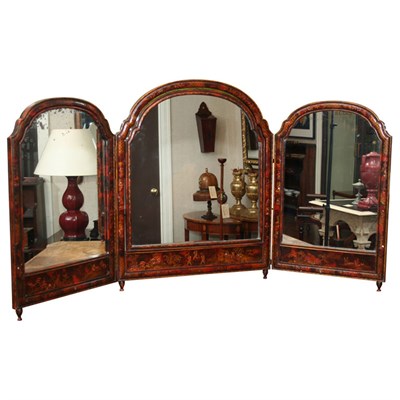 Lot 380 - English Chinoiserie Decorated Tripartite...