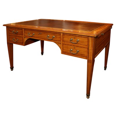 Lot 26 - Edwardian Tulipwood Banded Satinwood Writing...