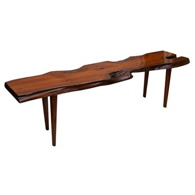 Lot 354 - English Yewwood Bench Naturalistically formed,...